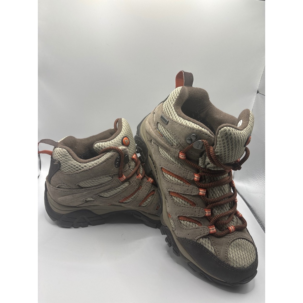 Merrell Women's Taupe and Orange Lace-Up Hiking Boots